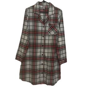 Wondershop Long Sleeve Plaid Nightshirt Size L